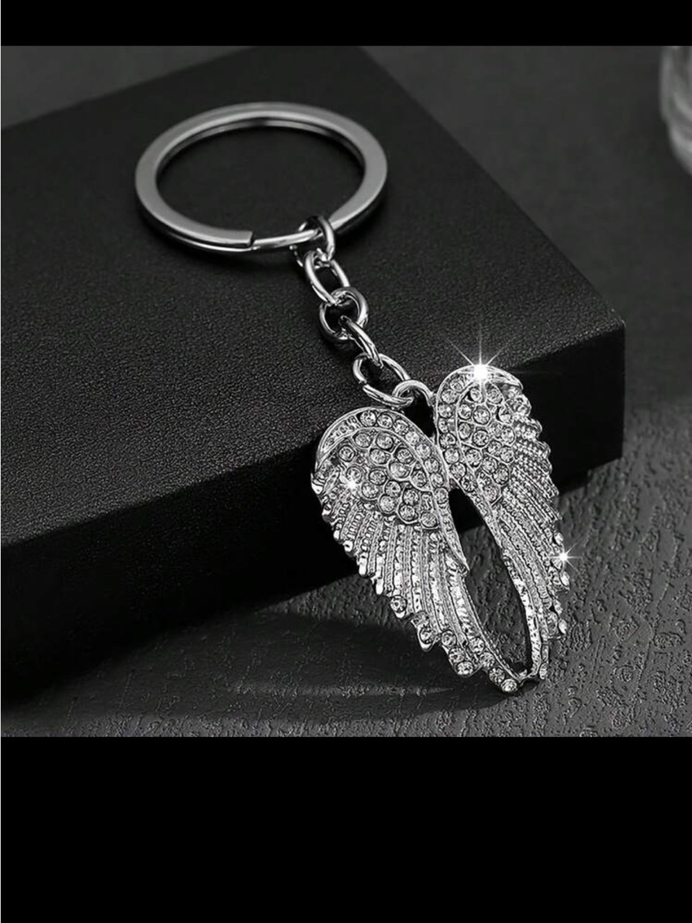 Silver Crystal Angel Wings Keychain/ bag charm